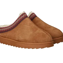 Belizia Dichte pantoffels Cognac Dames