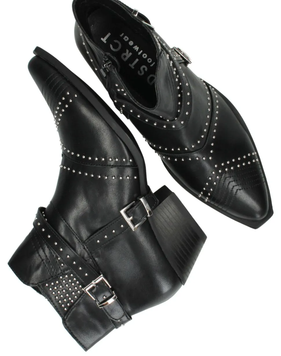 DSTRCT Enkellaarsjes Zwart Dames