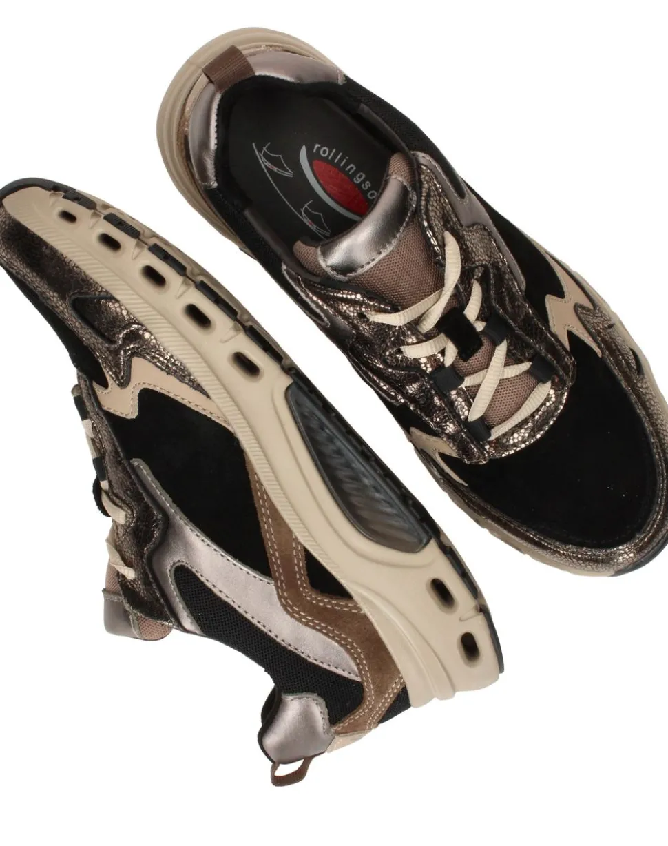 Gabor Rollingsoft Sneakers Zwart Dames