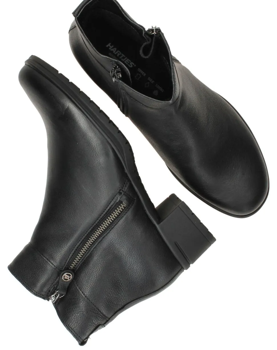 Hartjes Enkellaarsjes Zwart Dames