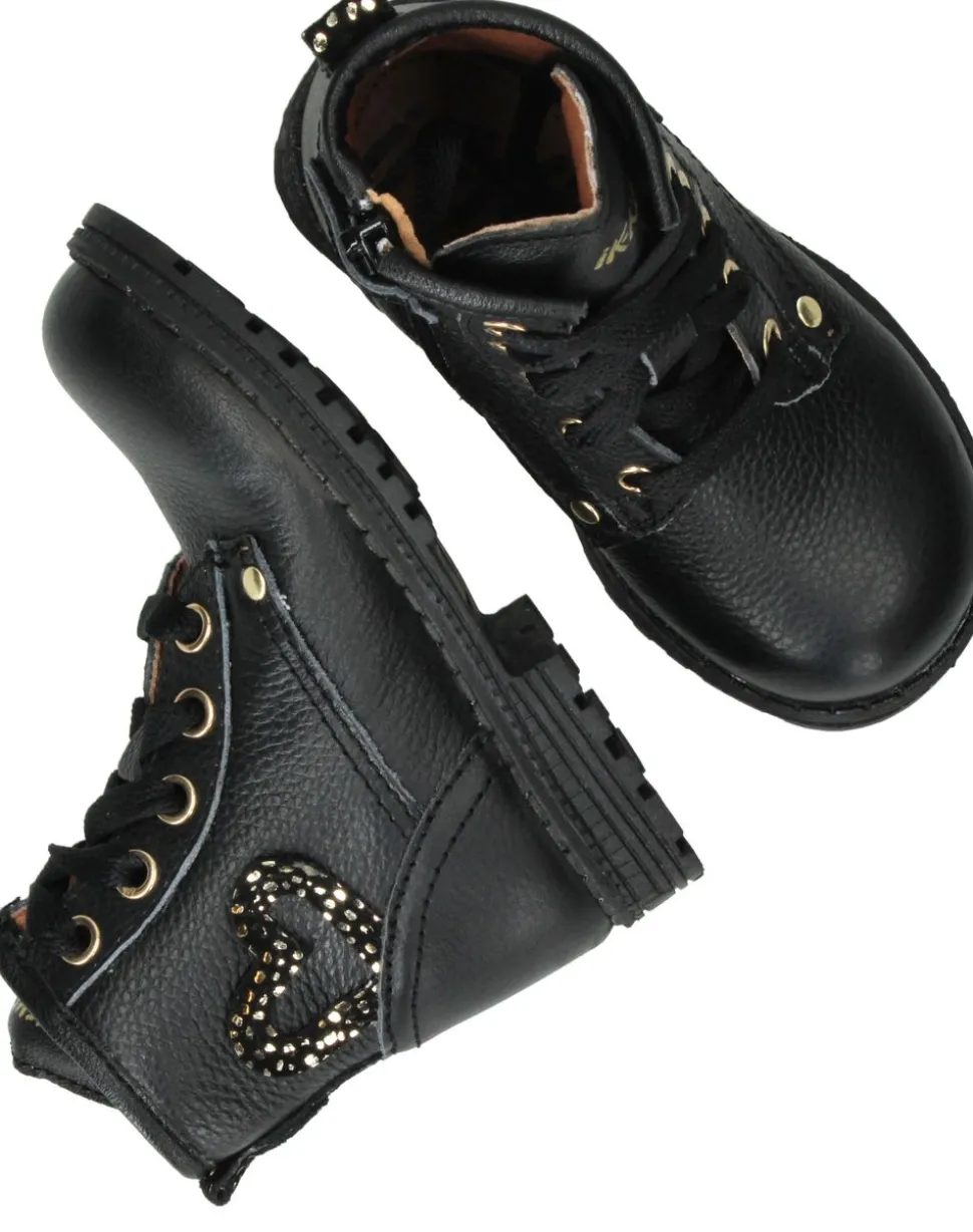 IK-KE Veterboots Zwart Meisjes