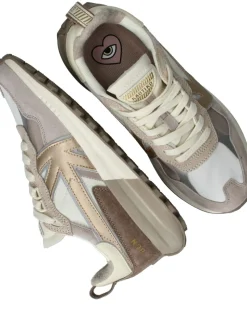 Kaotiko Detroit Gold Sneakers Taupe Dames
