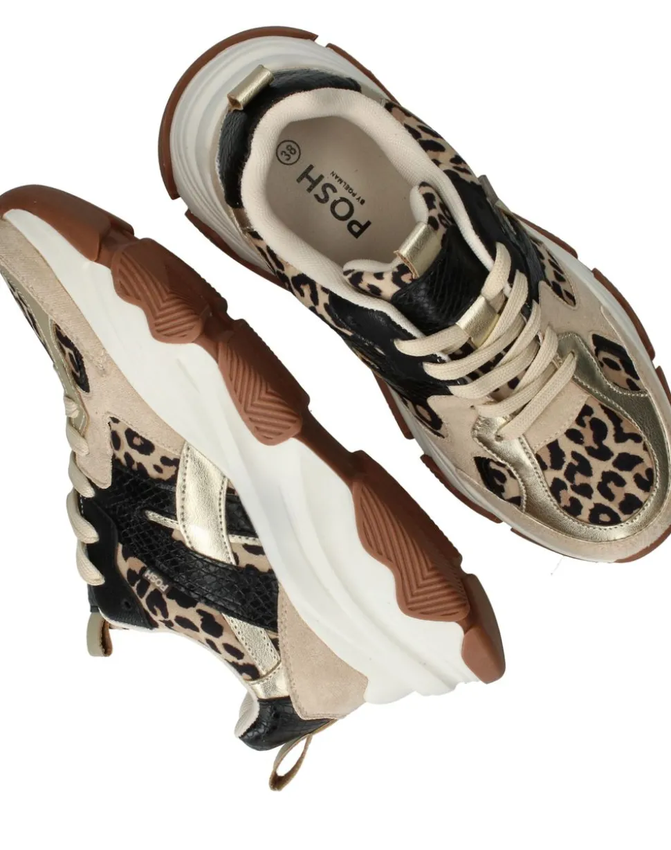 POSH by Poelman Sneakers Beige Dames