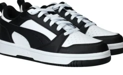 Puma Rebound V6 Low JR Sneakers Zwart Jongens