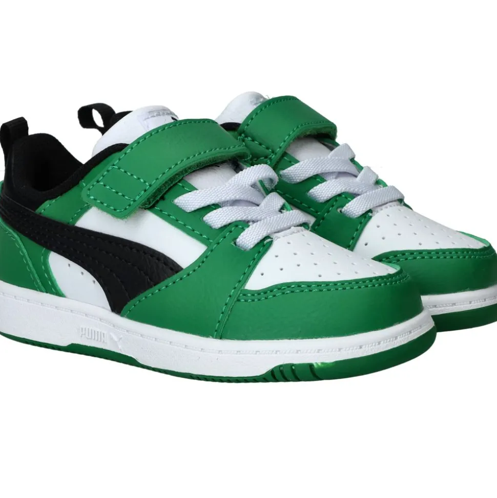 Puma Rebound V6 Low Sneakers Groen Jongens