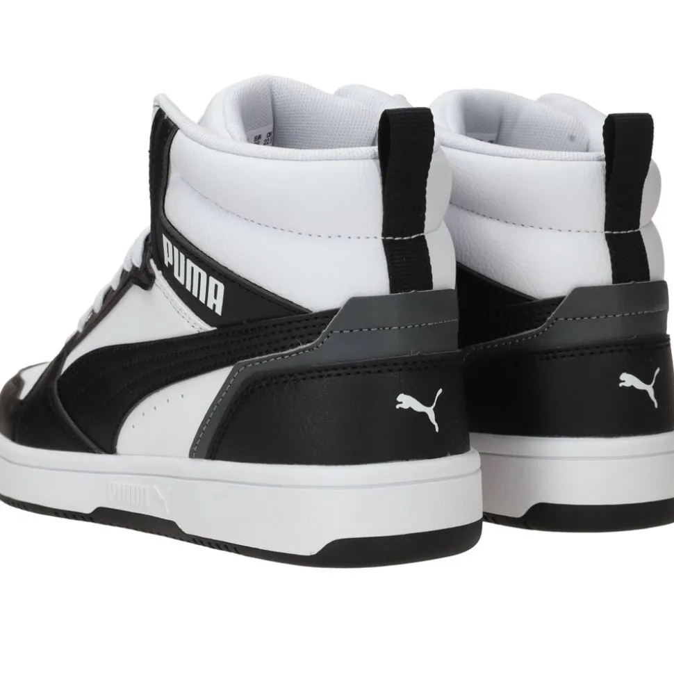 Puma Rebound V6 Mid Sneakers Zwart Jongens