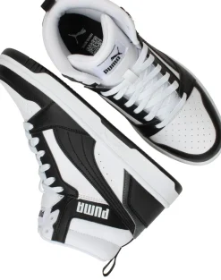 Puma Rebound V6 Mid Sneakers Zwart Jongens