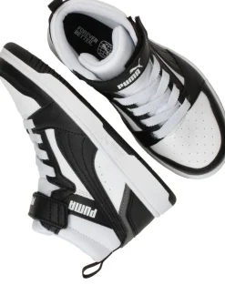 Puma Rebound V6 Mid Sneakers Zwart Jongens