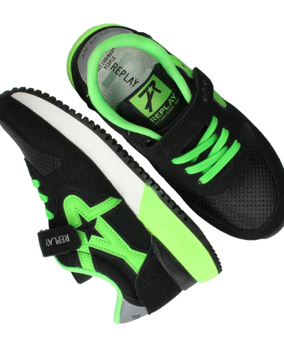 Replay Fiber JR 7 Sneakers Zwart Jongens