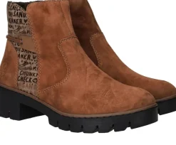 Rieker Enkellaarsjes Cognac Dames