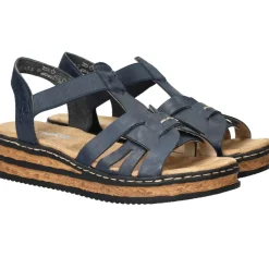 Rieker Sandalen Blauw Dames