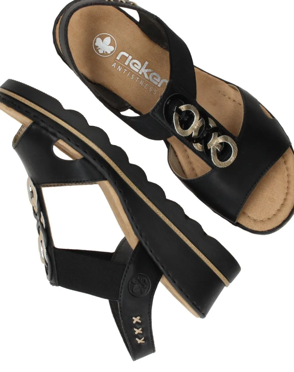 Rieker Sandalen Zwart Dames