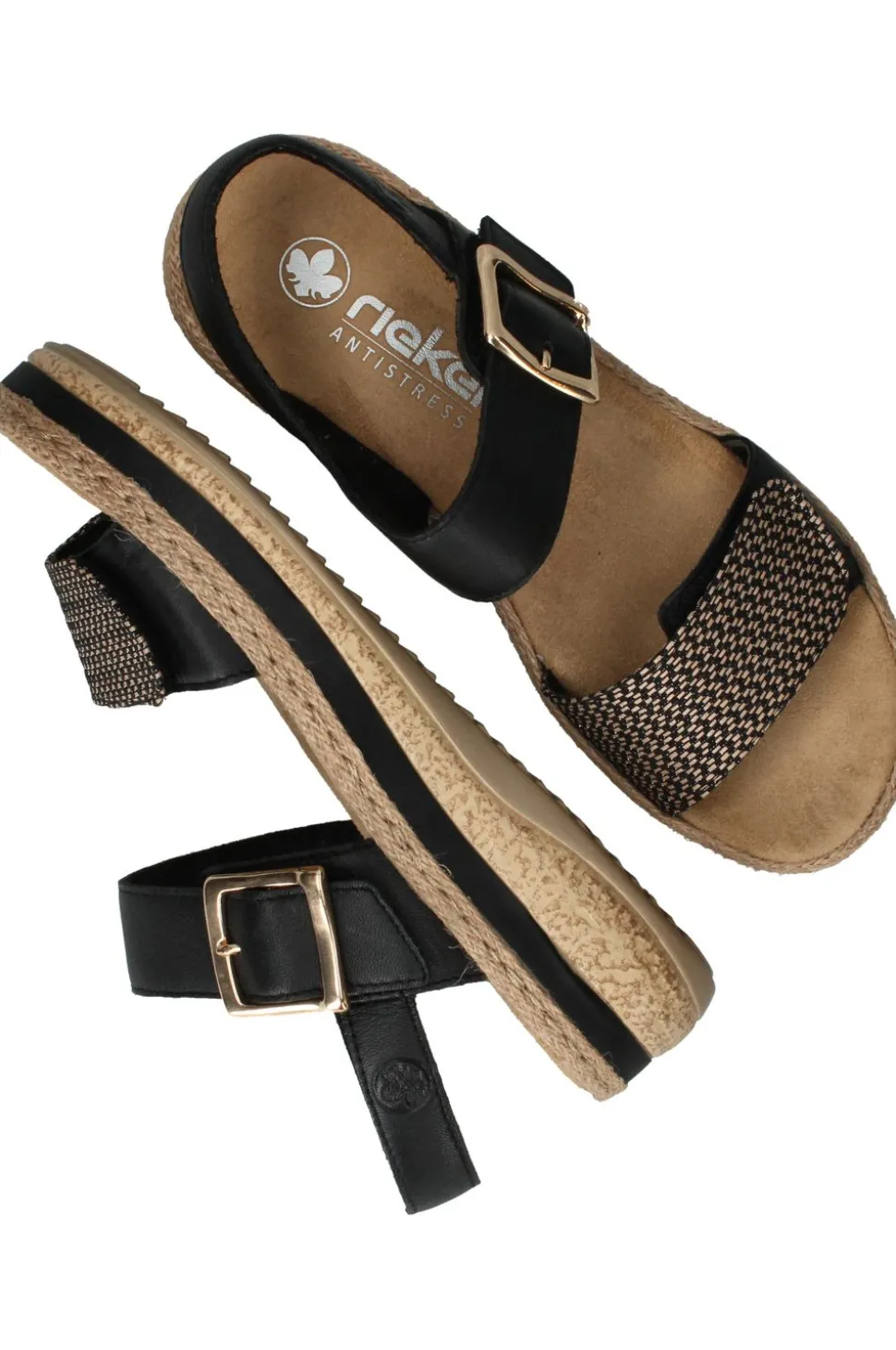 Rieker Sandalen Zwart Dames