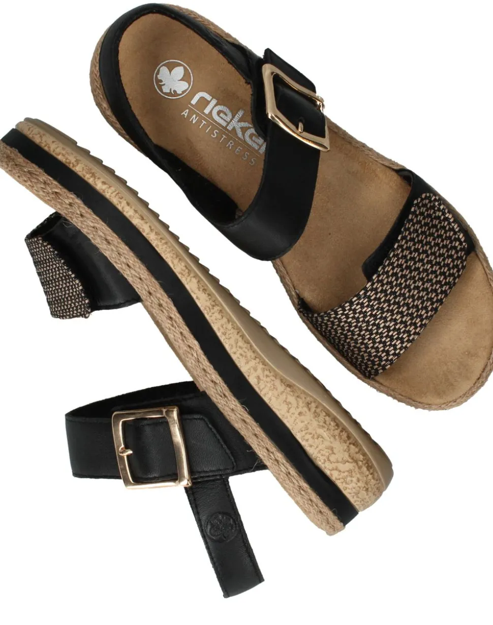 Rieker Sandalen Zwart Dames