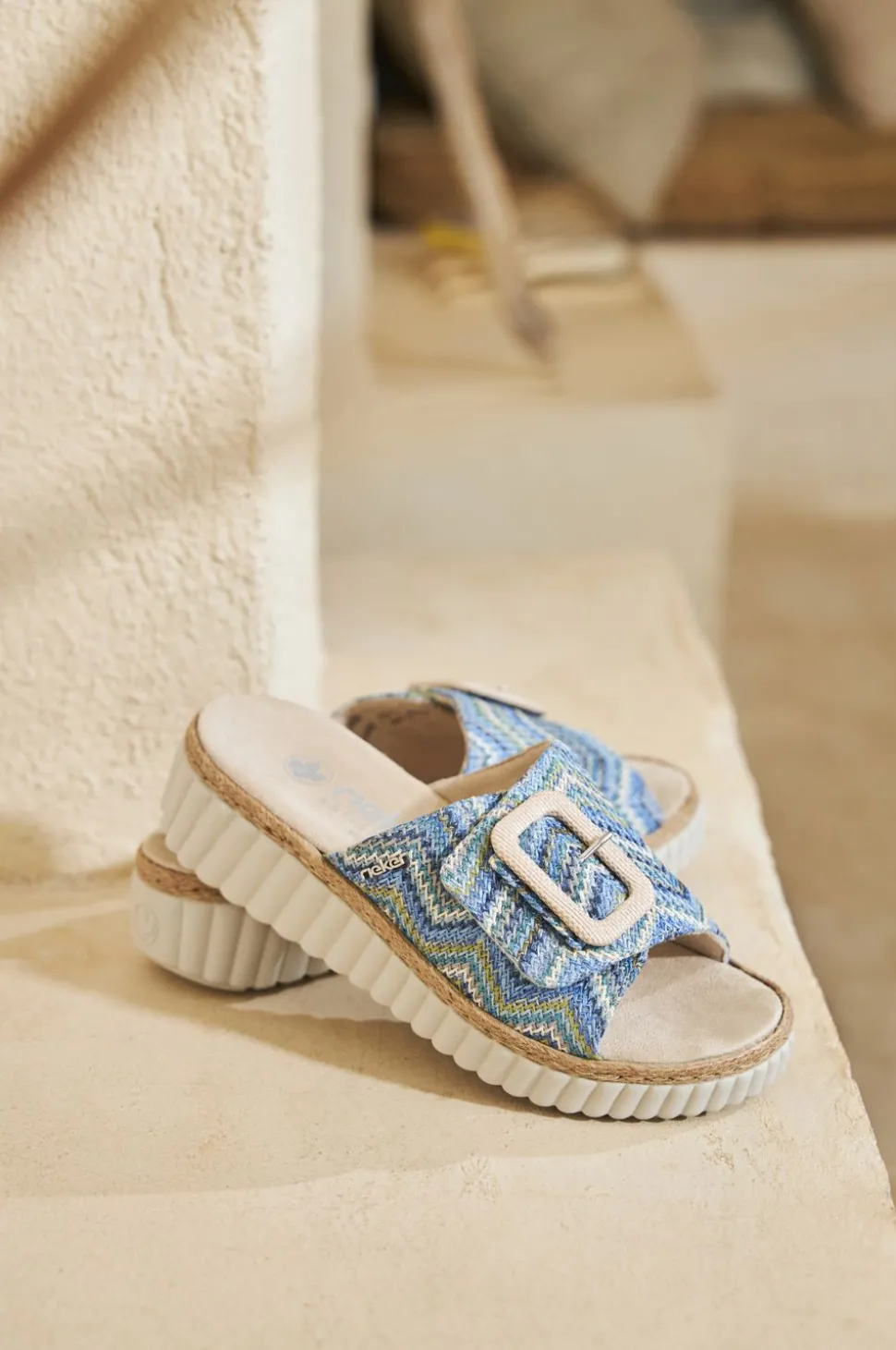 Rieker Slippers Blauw Dames