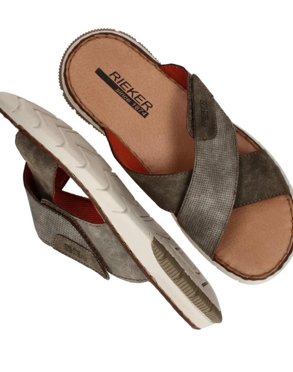 Rieker Slippers Grijs Heren