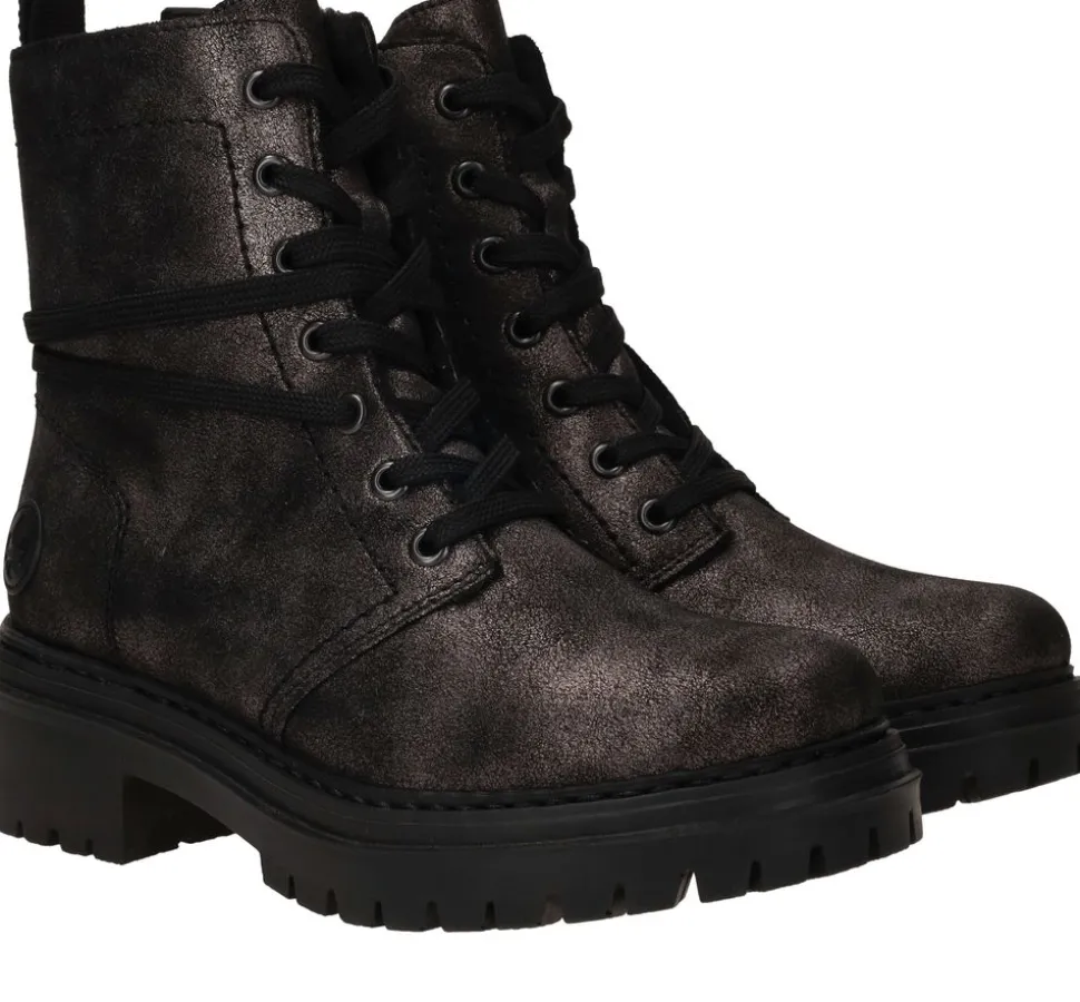 Rieker Veterboots Zwart Dames