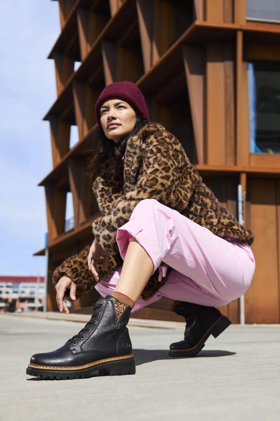 Rieker Veterschoenen Zwart Dames