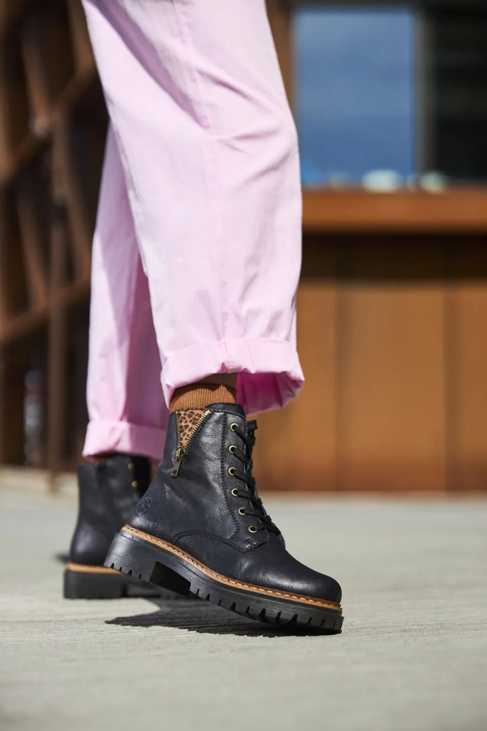 Rieker Veterschoenen Zwart Dames