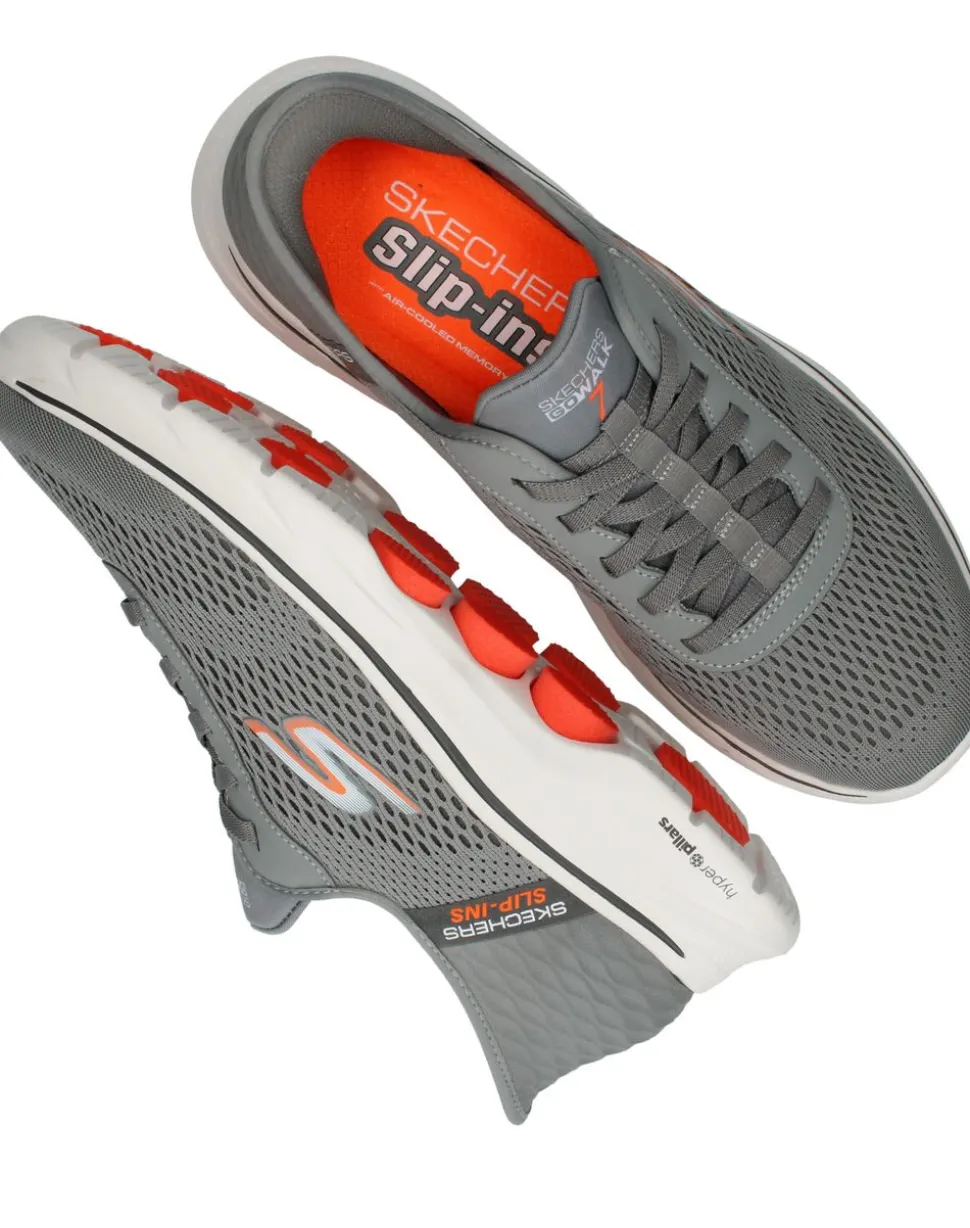 Skechers Go Walk 7 Free Hand 2 Slip-Ins Sneakers Grijs Heren