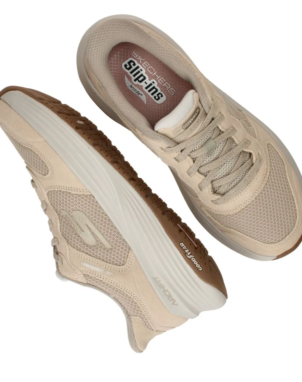 Skechers Go Walk Stability 2.0 Instappers Beige Dames