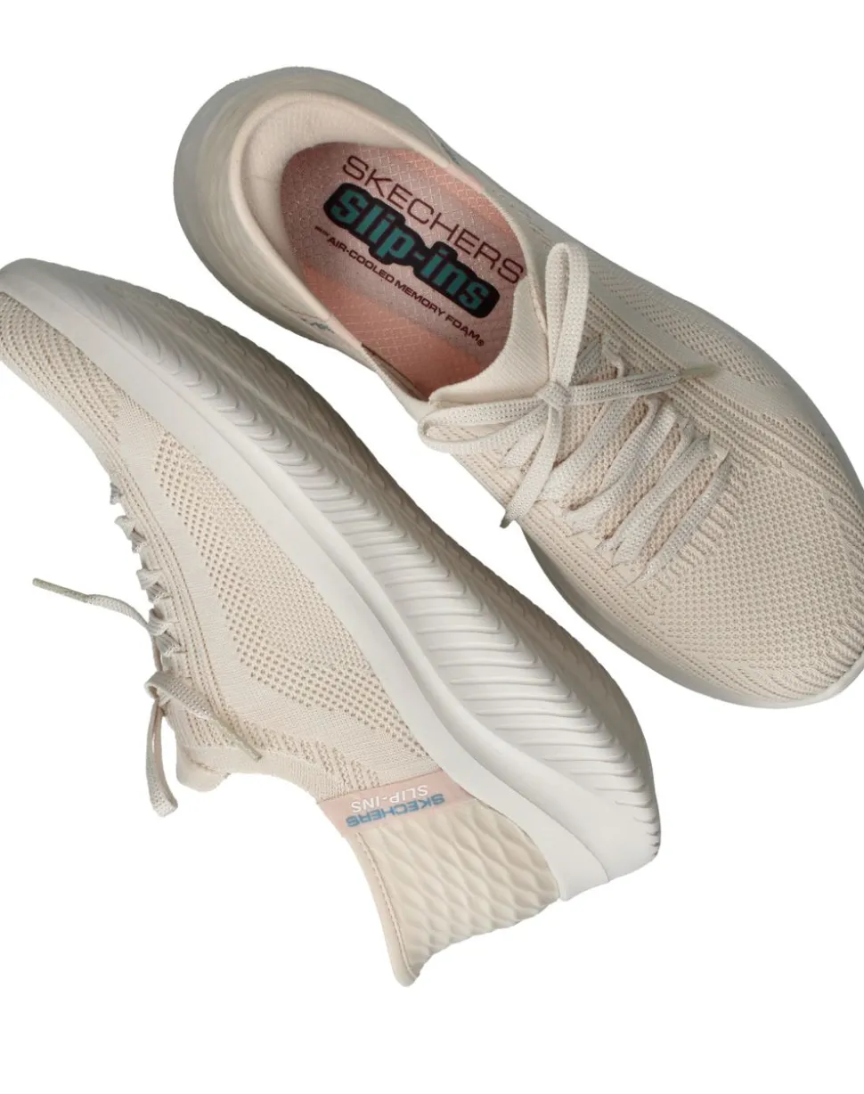 Skechers Hands Free Slip-Ins Ultra Flex 3.0 Brilliant Path Instappers Beige Dames