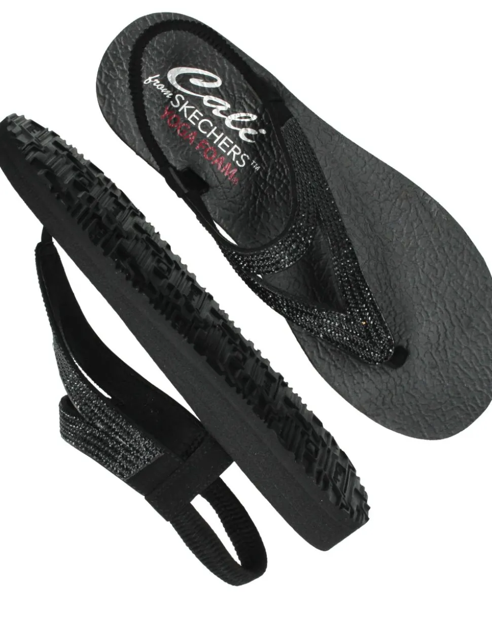 Skechers Meditation Sandalen Zwart Dames