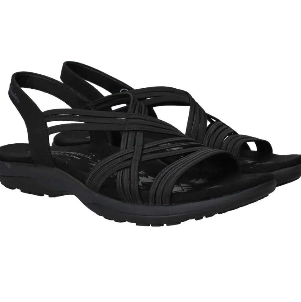 Skechers Reggae Slim Simply Stretch Sandalen Zwart Dames