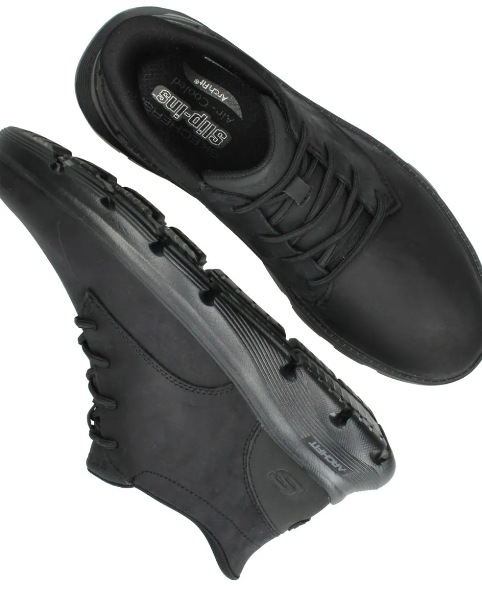 Skechers Slip-Ins Arch Fit Garza Veterschoenen Zwart Heren