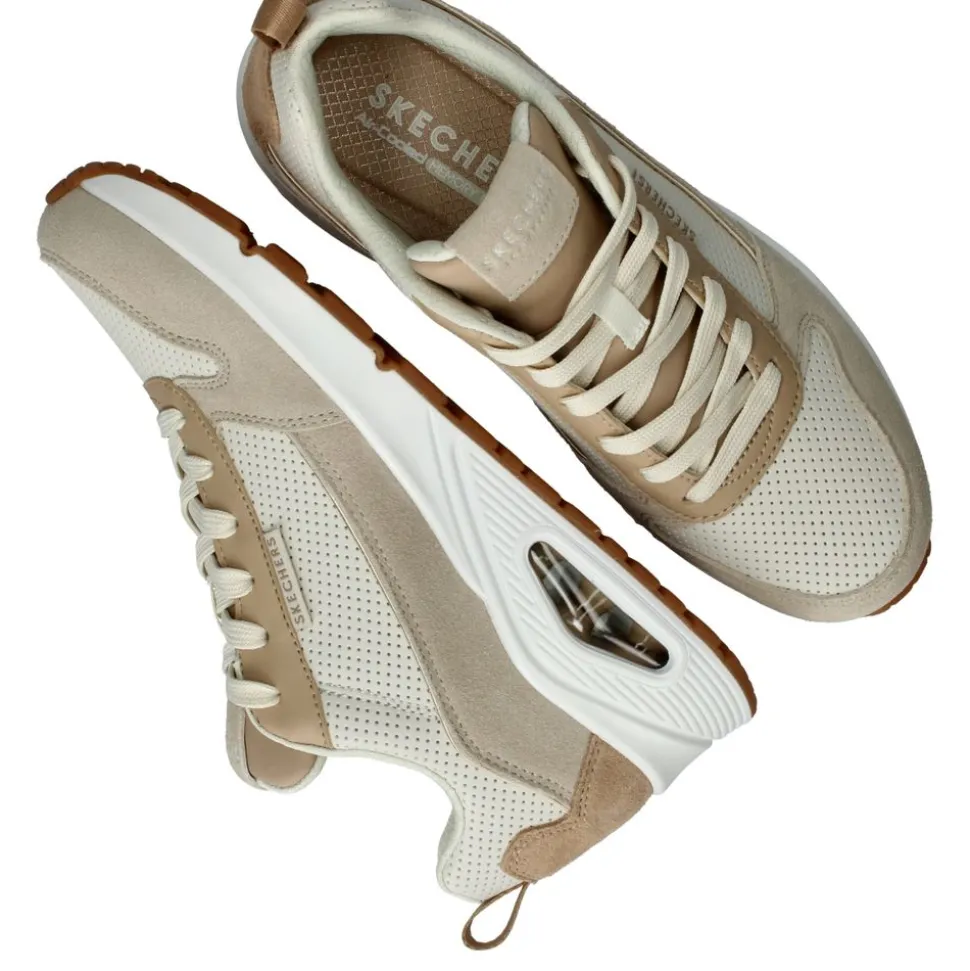 Skechers Uno 2 Much Fun Sneakers Beige Dames