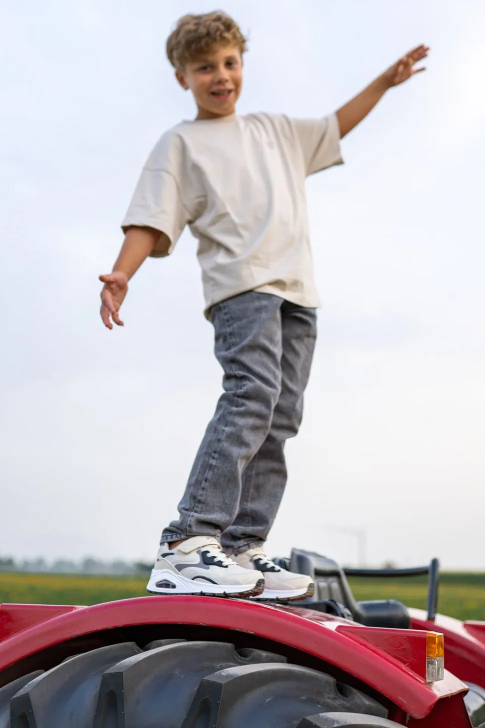 Skechers Uno Gen1 Color Rays Sneakers Beige Jongens