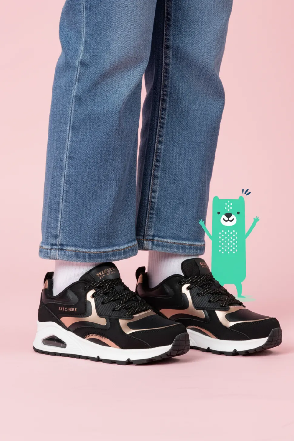 Skechers Uno Gen1 Color Surge Sneakers Zwart Meisjes