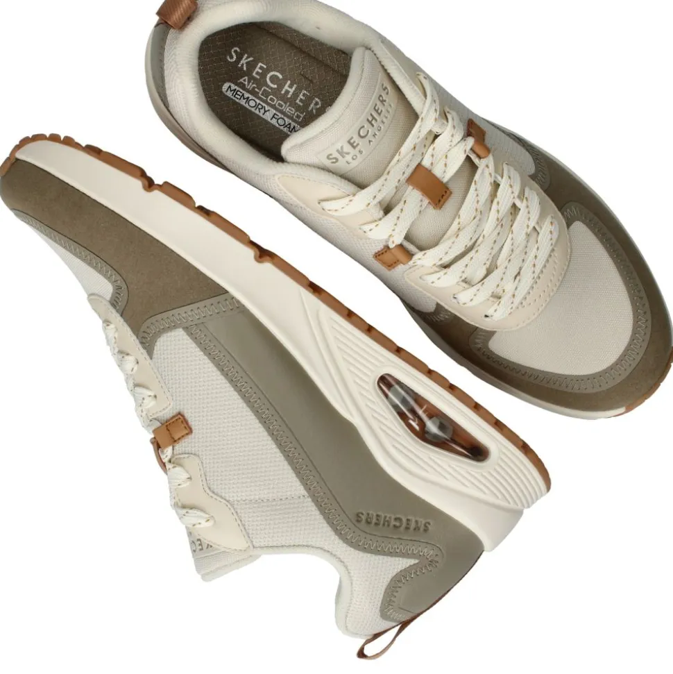 Skechers Uno Layover Sneakers Beige Heren