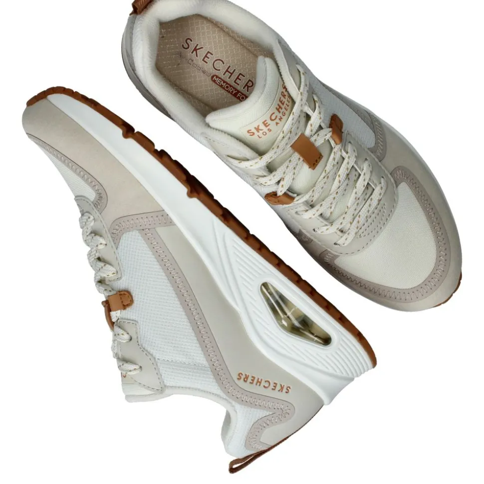 Skechers Uno Layover Sneakers Beige Dames