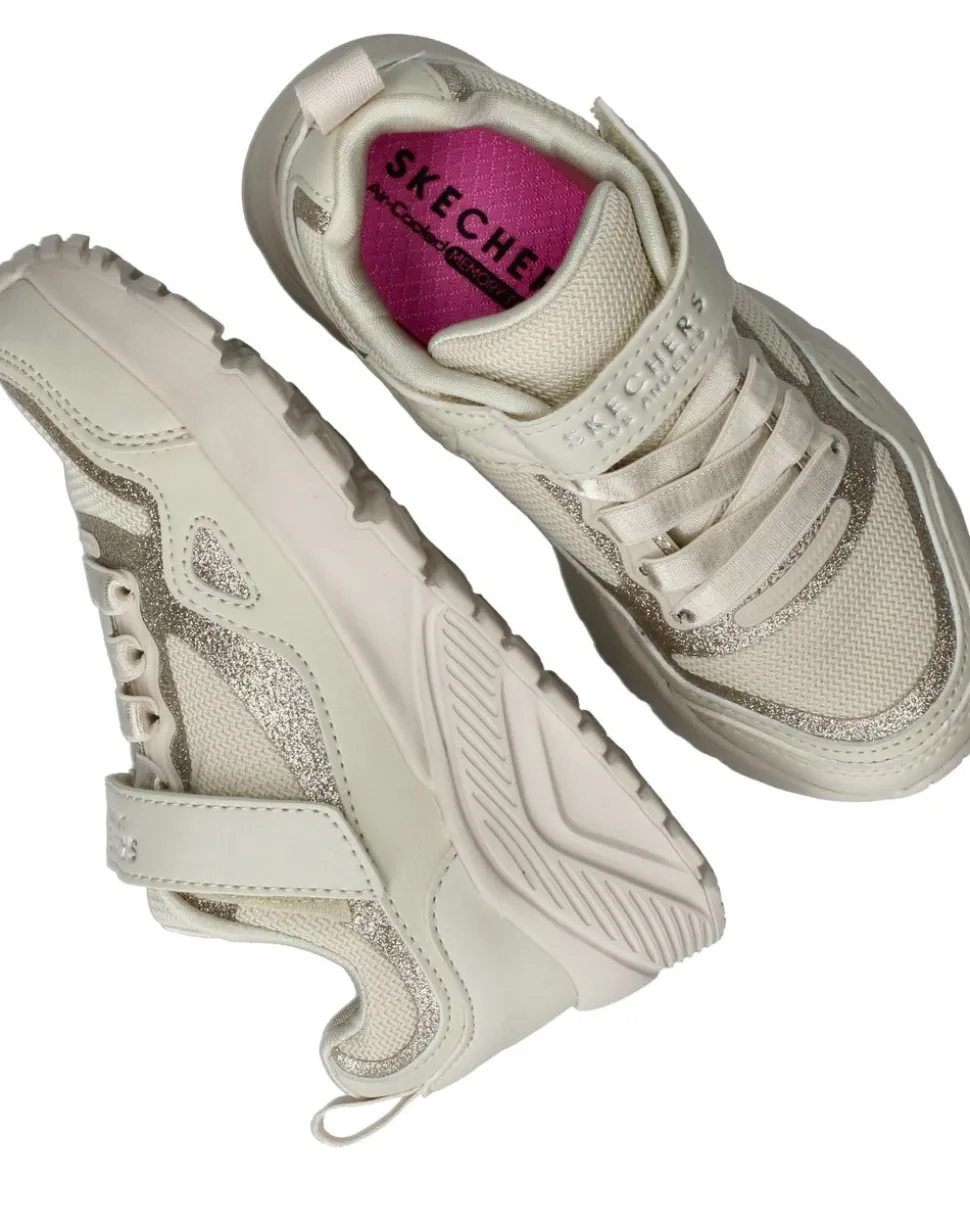 Skechers Uno Lite Glisten Steps Sneakers Beige Meisjes