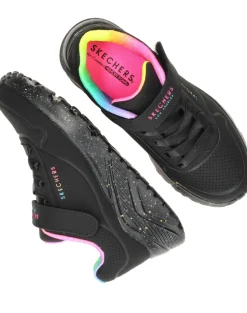 Skechers Uno Lite Rainbow Specks Sneakers Zwart Meisjes