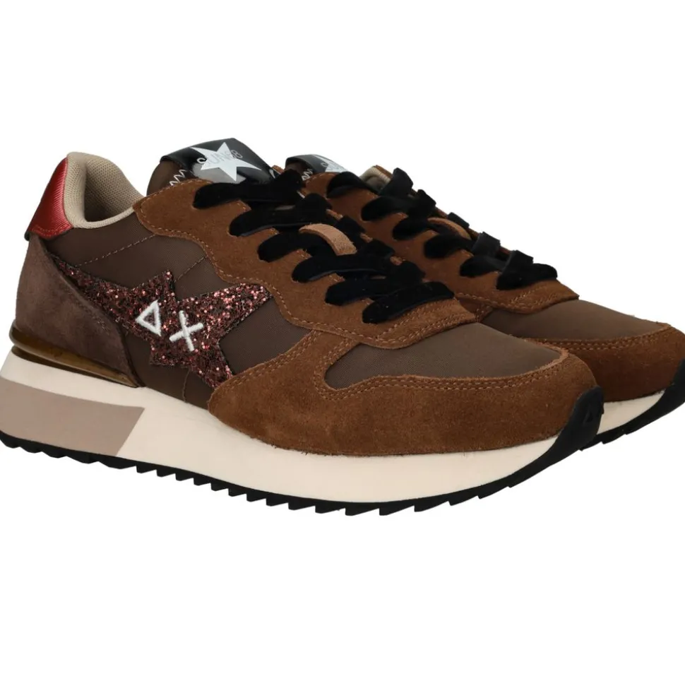 SUN68 Stargirl glitter logo Bruin Dames