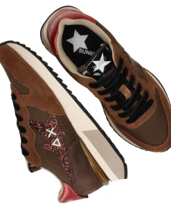 SUN68 Stargirl glitter logo Bruin Dames