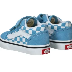 Vans Old Skool V Color theory Checkerboard Sneakers Blauw Meisjes Jongens