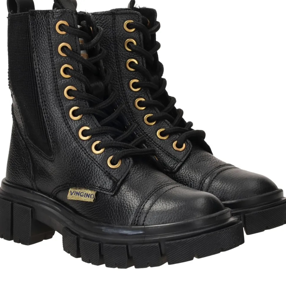 Vingino Sienna Veterboots Zwart Meisjes