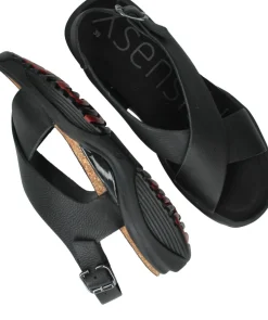 Xsensible Corfu Stretchwalker Sandalen Zwart Dames