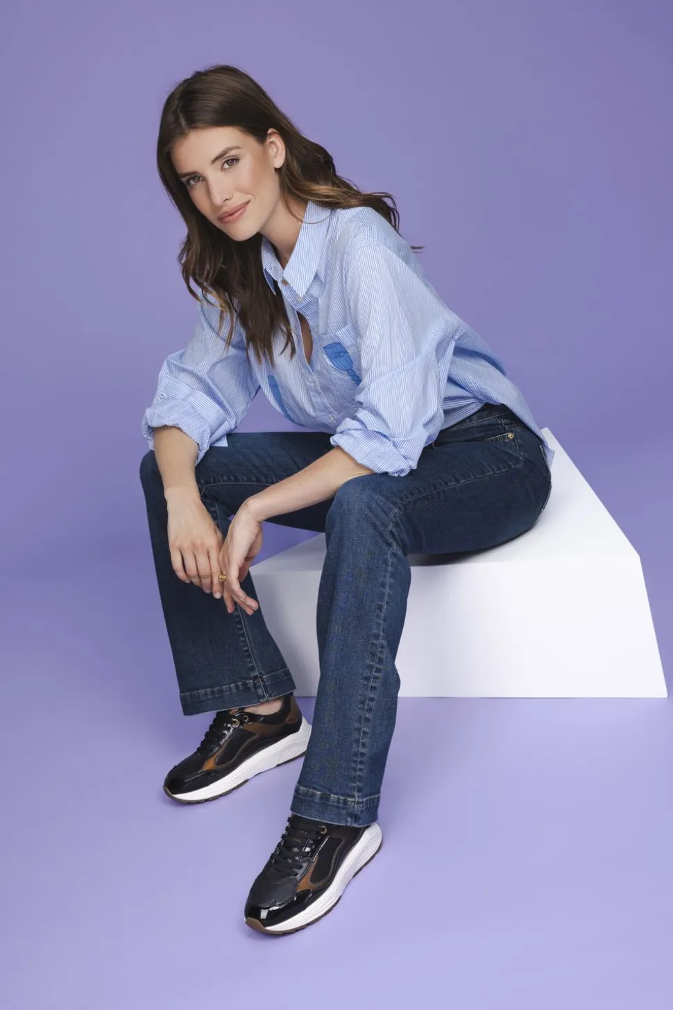 Xsensible Milau Stretchwalker Sneakers Zwart Dames